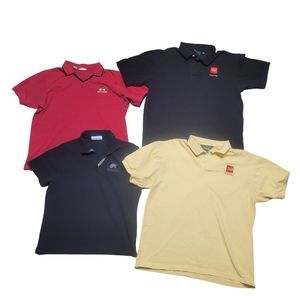 Women's Polo Shirts Wells Fargo Logo Yellow Black Red Size Large Lot Of 4